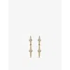 Astley Clarke Womens Luna Light Drop 18ct Yellow-gold Vermeil Plated 925 Sterling Silver And Sapphire Stud Earring