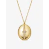 Astley Clarke Womens Luna Light Oval Locket 18ct Yellow-gold Vermeil Plated 925 Sterling Silver And Sapphire Neckl