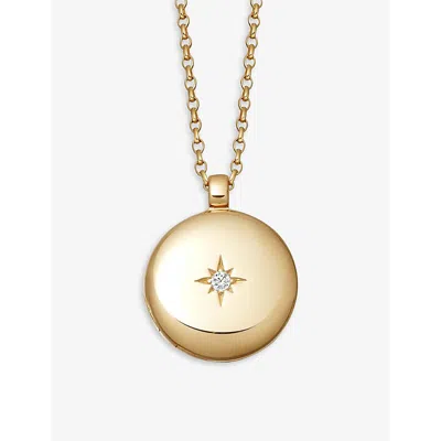 Astley Clarke Medium Astley 18ct Yellow Gold Vermeil And White Sapphire Locket