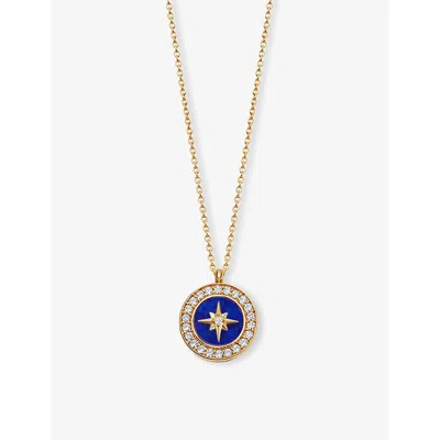 Astley Clarke Womens Polaris 18ct Yellow Gold Vermeil And Lapis Locket Necklac