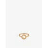 Astley Clarke Womens Raye 18ct Yellow Gold Vermeil And Lab-grown White-sapphire Ring In Gold