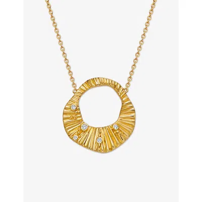 Astley Clarke Womens Raye 18ct Yellow Gold Vermeil Pendant Necklac
