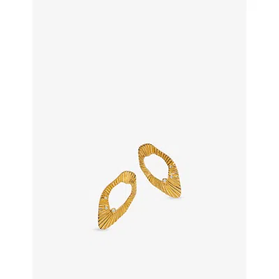 Astley Clarke Womens Raye 18ct Yellow Gold Vermeil Stud Earrings