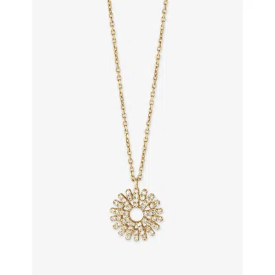 Astley Clarke Womens Rising Sun 14ct Yellow-gold And 0.145ct Diamond Pendant Necklace Yellow Gold