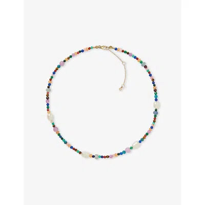 Astley Clarke Womens Second Chance 18ct Yellow Gold Vermeil And Rainbow Gemstone Necklac In Multi