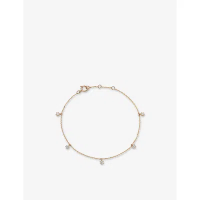Astley Clarke Womens Station 14ct Yellow-gold And 0.08ct Lab-grown Diamond Bracelet