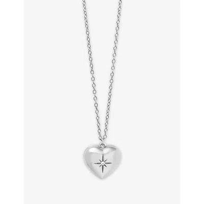Astley Clarke Womens Sterling Silver Mini Heart Sterling-silver And White Sapphire Locket Necklac