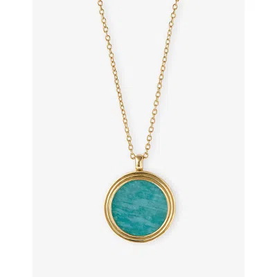 Astley Clarke Womens Stilla 18ct Yellow Gold Vermeil And Amazonite Locket Necklac