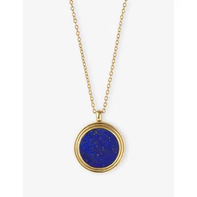 Astley Clarke Womens Stilla 18ct Yellow Gold Vermeil And Lapis Locket Necklac