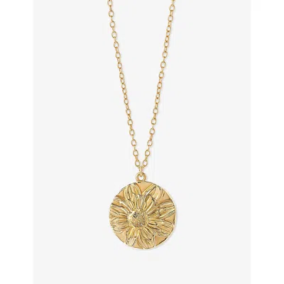Astley Clarke Womens Terra Dahlia 18ct Yellow Gold Vermeil Pendant Necklac