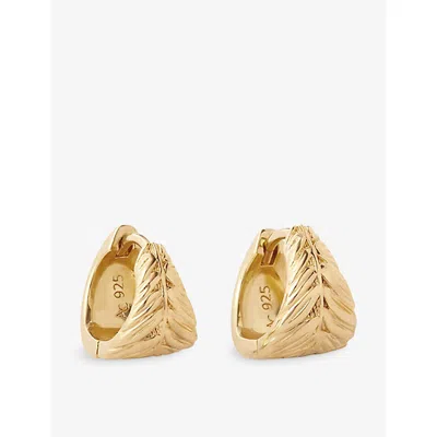 Astley Clarke Womens Terra Tapered Scoop 18ct Gold Vermeil Plated Sterling Silver Huggie Earrings Yellow Gold Verm In Yellow Gold Vermeil