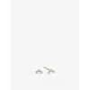 Astley Clarke Womens Triple 14ct Yellow-gold And 0.14ct Lab-grown Diamond Stud Earrings