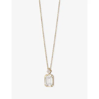 Astley Clarke Womens Yellow Gold Large Emerald Cut 1.03ct Diamond 14ct Gold Pendant Necklac