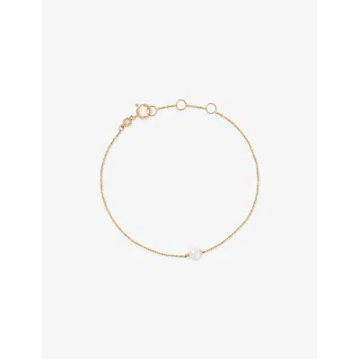 Astley Clarke Womens Yellow Gold Luna Mini 14ct Yellow-gold And Freshwater Pearl Bracelet