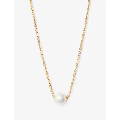 Astley Clarke Womens Yellow Gold Luna Mini 14ct Yellow-gold And Freshwater Pearl Pendant Necklac