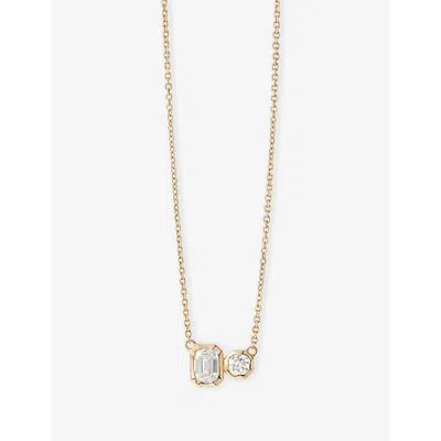 Astley Clarke Womens Yellow Gold Mini Toi Et Moi 14ct Gold And Lab-grown Diamond Pendant Necklac