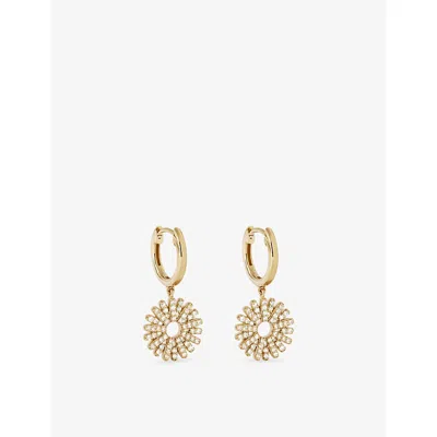 Astley Clarke Womens Yellow Gold Rising Sun 14ct Yellow-gold And 0.265ct Diamond Drop Huggies