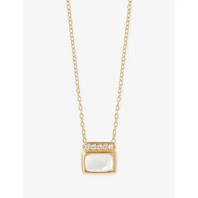 Astley Clarke Womens Yellow Gold Vermeil Aurora Ridge 18ct Gold Vermeil And Mother Of Pearl Necklac