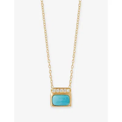 Astley Clarke Womens Yellow Gold Vermeil Aurora Ridge 18ct Gold Vermeil And Turquoise Necklac