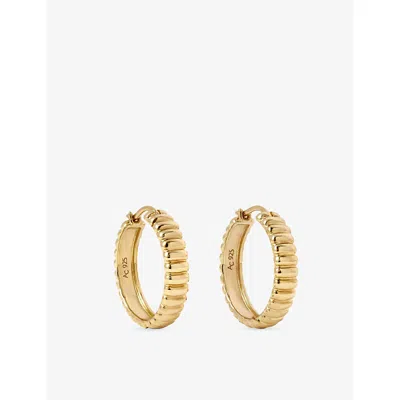 Astley Clarke Womens Yellow Gold Vermeil Aurora Ridge 18ct Gold Vermeil Hoop Earrings