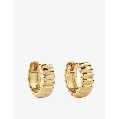 Astley Clarke Womens Yellow Gold Vermeil Aurora Ridge 18ct Gold Vermeil Huggie Earrings