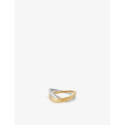 Astley Clarke Womens Yellow Gold Vermeil Aurora Weave 18ct Gold Vermeil And 925 Sterling Silver Ring