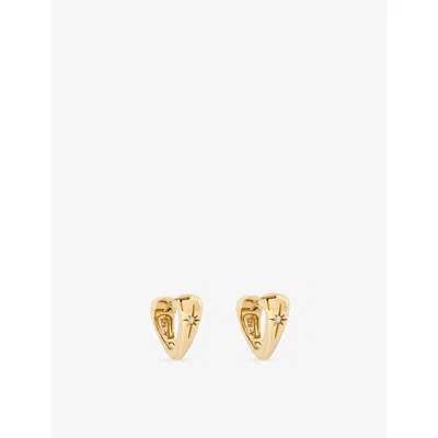 Astley Clarke Womens  Biography Heart 18ct Gold Vermeil Huggie Earrings