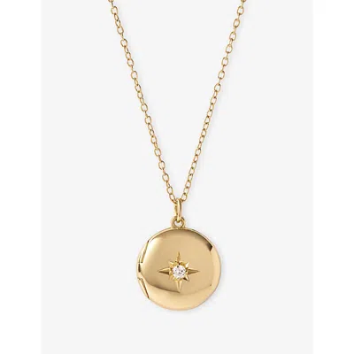 Astley Clarke Womens Biography Midi 18ct Yellow-gold Plated Sterling-silver Locket Necklace Yellow Gold Vermeil