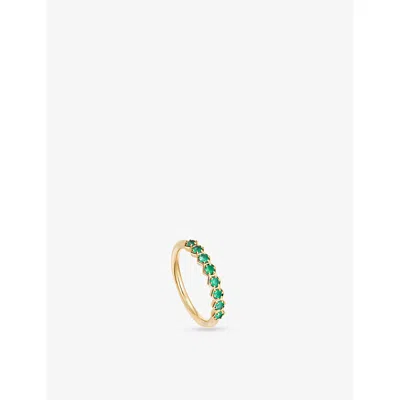 Astley Clarke Womens Yellow Gold Vermeil Deco 18ct Gold-plated Vermeil Sterling Silver And Green Aga