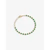 Astley Clarke Deco 18ct Yellow Gold-plated Vermeil Sterling Silver And Green Agate Bracelet In Yellow Gold Vermeil
