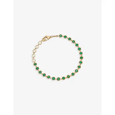 Astley Clarke Deco 18ct Yellow Gold-plated Vermeil Sterling Silver And Green Agate Bracelet In Yellow Gold Vermeil
