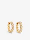 Astley Clarke Deco 18ct Yellow Gold-plated Vermeil Sterling Silver And White Sapphire Hoop Earrings In Yellow Gold Vermeil