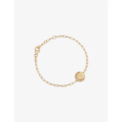 Astley Clarke Womens Yellow Gold Vermeil Luna 18ct Yellow Gold-plated Vermeil Sterling-silver And Sapphire Locket 
