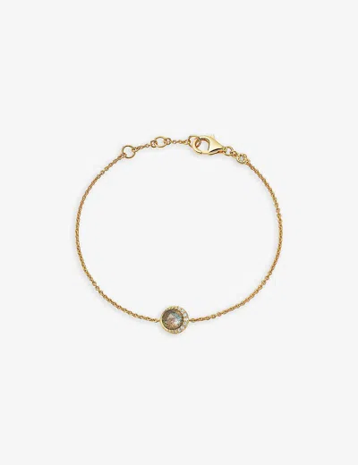 Astley Clarke Womens Yellow Gold Vermeil Luna 18ct Yellow Gold-plated Vermeil Sterling-silver, Labradorite And Whi