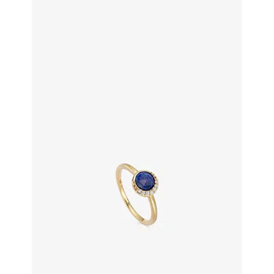 Astley Clarke Womens  Luna 18ct Yellow Gold-plated Vermeil Sterling Silver, Lapis Lazuli And White Sa In Yellow Gold Vermeil