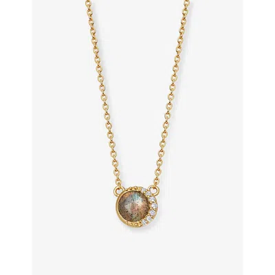 Astley Clarke Womens Yellow Gold Vermeil Luna Labradorite 18ct Gold-plated Vermeil Onyx White Sapphi