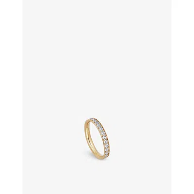 Astley Clarke Polaris 18ct Yellow Gold-plated Vermeil Sterling-silver And White Sapphire Eternity Ring In Yellow Gold Vermeil
