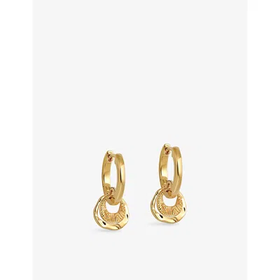 Astley Clarke Womens Yellow Gold Vermeil Raye Charm 18ct Yellow-gold Vermeil Huggie Hoops