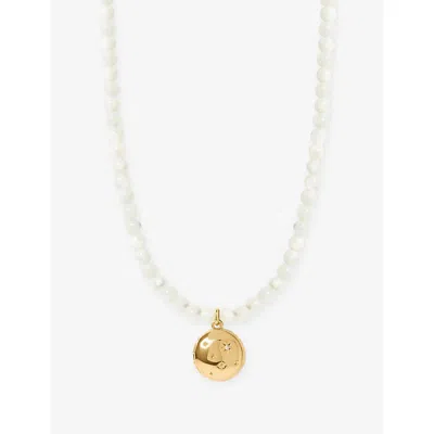 Astley Clarke Womens Yellow Gold Vermeil Tiny Star 18ct Yellow-gold Plated Sterling-silver And Mother Of Pearl Loc In White