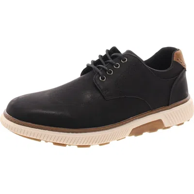 Aston Marc Anson Mens Faux Leather Lace-up Oxfords In Black