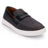 Aston Marc Drift Mens Faux Leather Slip On Boat Shoes In Grey