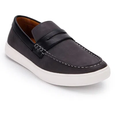Aston Marc Drift Mens Faux Leather Slip On Boat Shoes In Grey