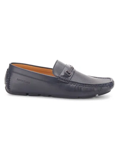 Aston Marc Men's Embossed Bit Driving Shoes In Navy