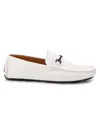 Aston Marc Men's Embossed Bit Driving Shoes In White