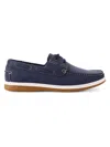 Aston Marc Men's Faux Nubuck Boat Shoes In Navy