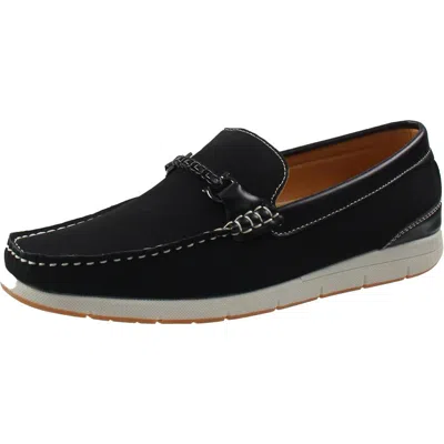 Aston Marc Mens Embellished Manmade Loafers In Black