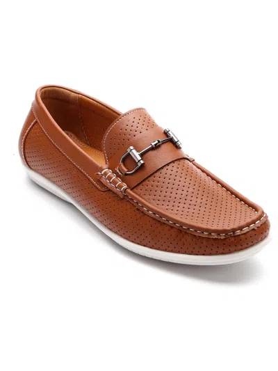 Aston Marc Mens Faux Leather Slip-on Loafers In Brown