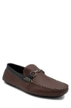 Aston Marc Mens Faux Leather Slip-on Driving Moccasins In Brown
