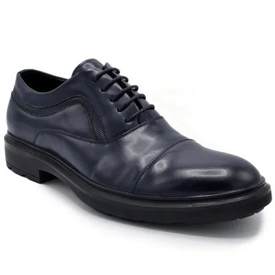 Aston Marc Tuscan 01 Mens Faux Leather Oxfords In Blue