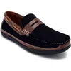 Aston Marc Two-tone Penny Loafer In Black